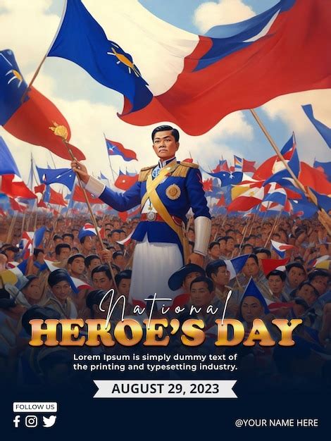 poster making national heroes day|Premium PSD .
